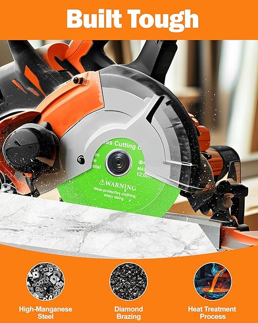 Glass Cutting Disc, Allmake 5pcs Rock Slab Grinding Disc 4.5 Inch for Angle Grinder, Diamond Glass Cutter Saw Blades for Grinding Cutting Bottle Crystal Ceramic Tile, Discos para Cortar Ceramica