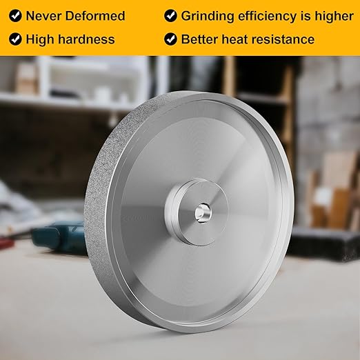 CBN Grinding Wheel 8 inch, Dia x 1 Inch Wide x 5/8" Arbor, Suitable for Sharpening Woodturning Tools, High Speed Steel Tools, 8 inch Bench Grinders