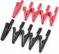 10Pcs Red and Black Insulated Safety Multimeter Test Leads with Mini Alligator Clips Crocodile Clamp Clips for 2mm Test Probe Banana Plug Connector