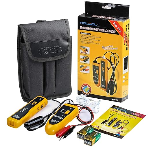 F02 Underground Cable Locator, Wire Tracer with Earphone, Cable Tester for Dog Fence Cables Irrigation Control Wires