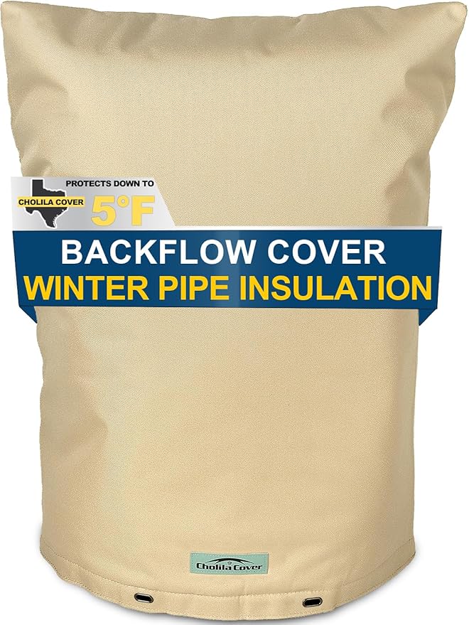 Backflow Preventer Cover Insulated (5˚F) - 24"W x 36"H Backflow Cover for Winter Pipe Freeze Protection - Sprinkler Covers for Outside with 7 Layers Fabric Double Wall Insulation Cover
