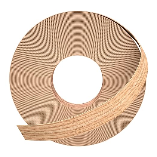 GSCIT Club Red Oak Edge Banding, 1/2 inch x 500ft roll of Wood Veneer Edge Banding Pre-glued Flexible, Real Wood Tape Banding for Cabinet Repair Furniture Restoration
