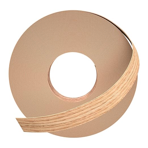 GSCIT Club Red Oak Edge Banding, 13/16 inch x 25ft roll of Veneer Edge Banding -Pre-glued Flexible, Real Wood Tape Banding for Cabinet Repair Furniture Restoration