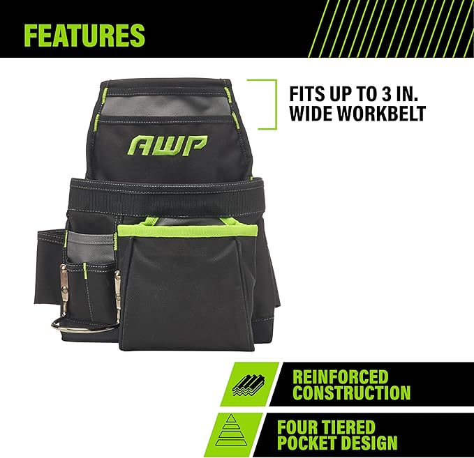 AWP Tool Pouch, Electrician Tool Pouch, Premium, Professional Multi-Pocket Organizer