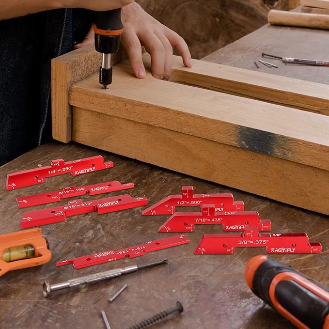 Router Table Setup Bars, 7pcs Aluminum Precision Setup Blocks Height Gauge Set for Router Table Saw Accessories and Angle Woodworking Set Up(Each Block has Different Thickness)