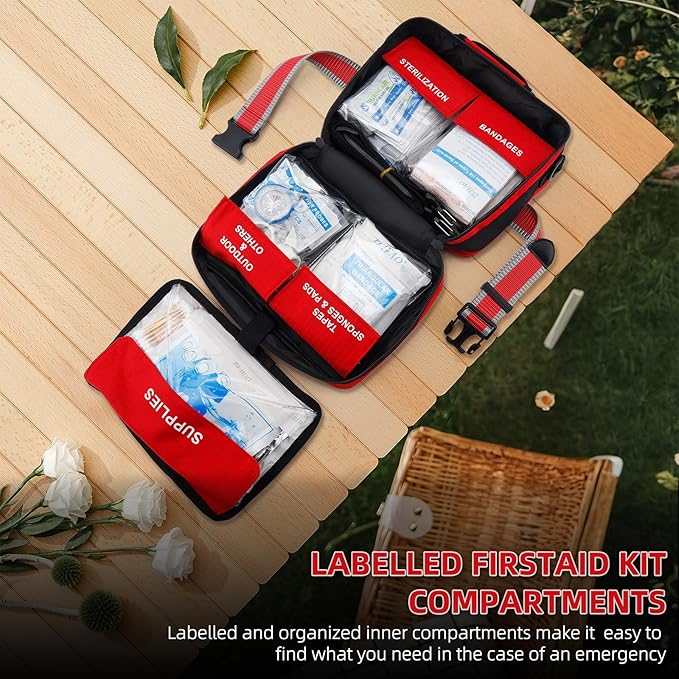 TELIAO Comprehensive Premium 430 Piece Emergency First Aid Kit, Large Medical Kits for Home, Car, Camping, Travel, Hiking, Truck, Sports & Outdoor Emergencies, Businesses & Home Medical Supplies