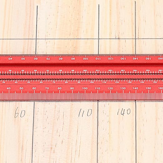Woodworking Scriber T-Square Ruler 600mm with Thoughtful Support Lips, Architect Ruler for Carpenter Work, Layout and Measuring Tools