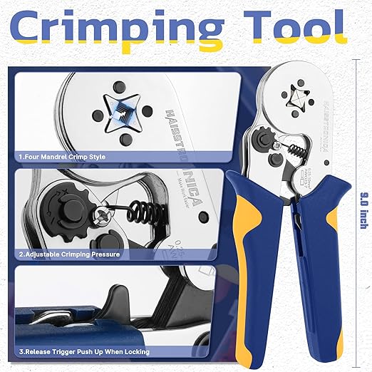 haisstronica Ferrule Crimping Tool Kit Wire Ferrules Crimper with 1200PCS Ferrule AWG 23-7 Wire End Ferrule Terminals