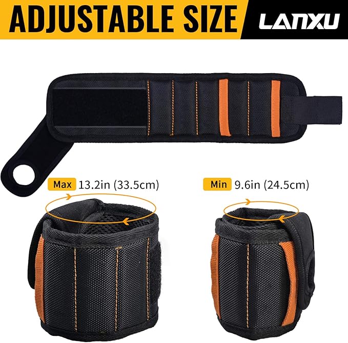 Magnetic Wristband, Tool Belts with 15 Strong Magnets for Holding Screws Nails DIY Handyman Unique Christmas Gift for Men, Women, Dad/Father, Husband, Wife, Boyfriend, Family