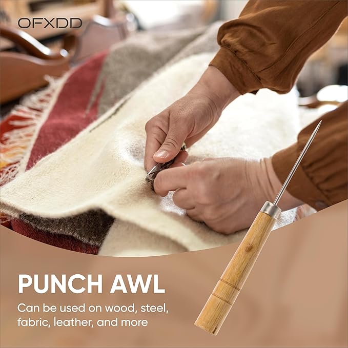 Heavy Duty Craft Woodworking Awl - Wood Scratching Awl Leather Work - Sewing Carpenter Awl Hand Stitcher