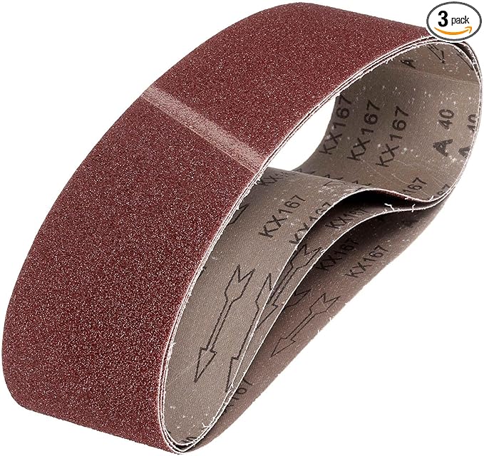 HARFINGTON 6 x 48 Inch Sanding Belts, 3 Pcs 40 Grits Aluminum Oxide Abrasive Belt Sander File Belt for Woodworking, Metal Polishing, Knife Sharpener