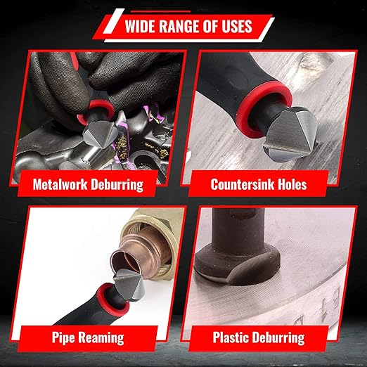 AFA Tooling - Extendable Neck Deburring Tool & Countersink Hand Reamer with 15 Extra Blades - Works on Resin, PVC Pipes, Copper, Plastic - Plumbing & 3D Printing Burr Removal Reamer Tool