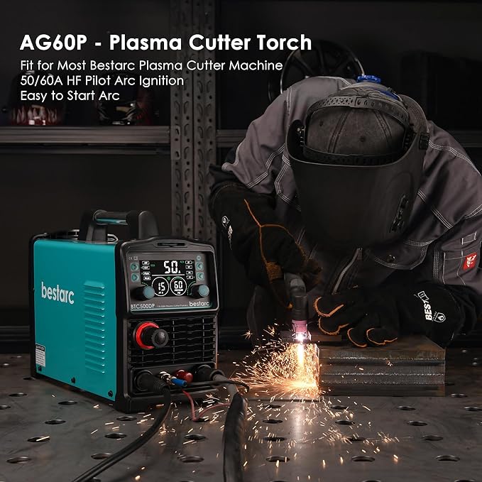 Pilot Arc Plasma Cutting Torch, AG60P 4 Meters High Frequency Air Plasma Cutting Torch AG60P Suitable for Plasma Cutter BTC500DP, BTC650DP, CUT55P