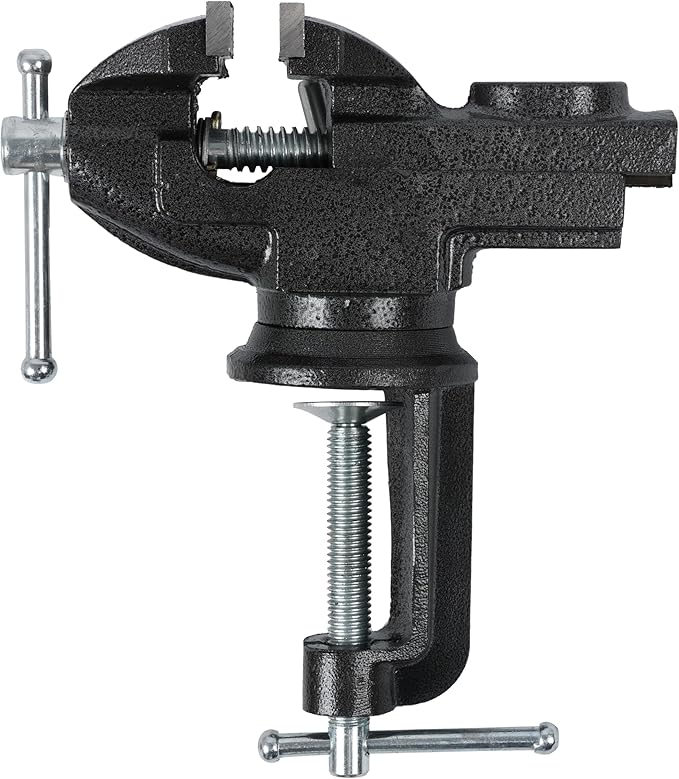 Bench Vise Heavy Duty 3 in Table Clamp On Vise, Bench-Table Vice Clamp with 2.5-inch Jaw Width and 3-inch Jaw Opening, Woodworking Workbench Vise with Bolts & Nuts