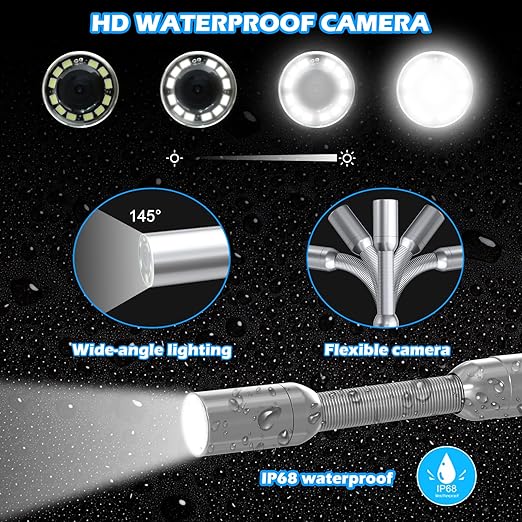 Sanyipace Sewer Camera with Locator 100 FT/30 M, Drain Pipe Inspection Camera with Detector, Waterproof Cámara Probe w/h 512Hz Transmitter, Distance Counter, 9" Color Screen, 16GB TF Card, 5mm Cable