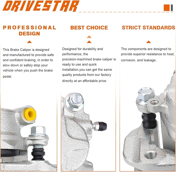 DRIVESTAR 19B818 19B819 Front Left & Right Brake Calipers, fit 1984-1995 for Toyota Pickup, RWD
