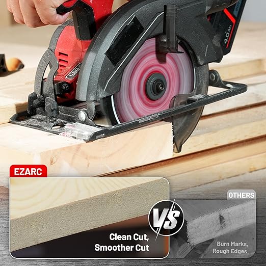 EZARC 7-1/4 Inch Circular Saw Blades 40T - FINE Finish Wood Cutting Blade, Ultra-Thin 1.5mm Kerf, Non-Stick Coating, 2 Pack