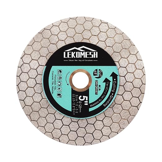 Tile Blade 5"/125mm Diamond Saw Blade Hexagon Design for Cutting and Grinding Granite Marble Ceramic Porcelain Tile,Arbor 7/8"-5/8"