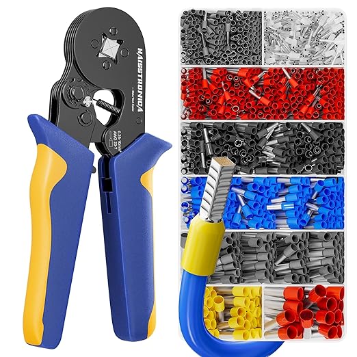 haisstronica Ferrule Crimping Tool Kit Black Wire Ferrules Crimper with 1200PCS Ferrule AWG 23-7 Wire End Ferrule Terminals