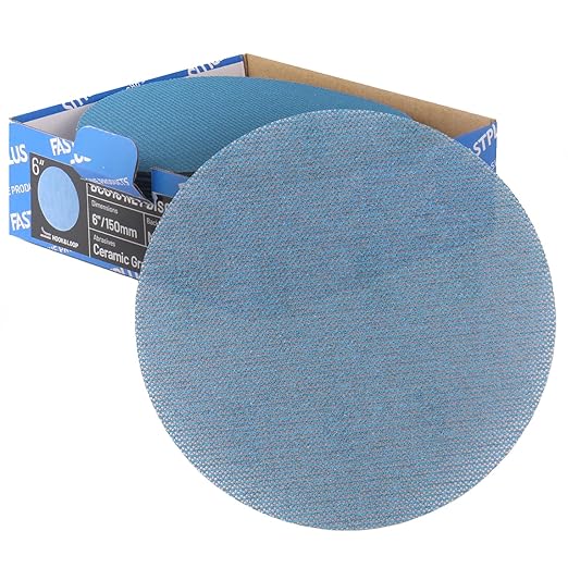 40 PCS Mesh Disc 6 inch Sanding Discs 320 grit Ceramic Abrasive Sandpaper Hook and Loop Orbital Sander Pads for Coating Removal,Body Repair, Auto Sanding