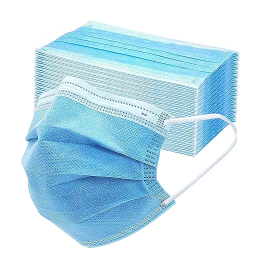 Jointown Disposable Face Masks, ASTM Level 2 Surgical Mask with 3 Ply Protection & Elastic Earloop, 50 Pack Blue