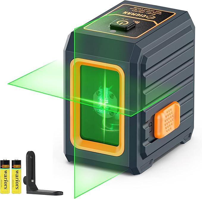 Laser Level, CIGMAN Self-Leveling - 100 feet, Compact 6.4 oz, Perfect for Pictures Hanging, Floor Tile, Ideal for DIY Projects and Home Renovation, L-Magnetic Bracket, Battery Included