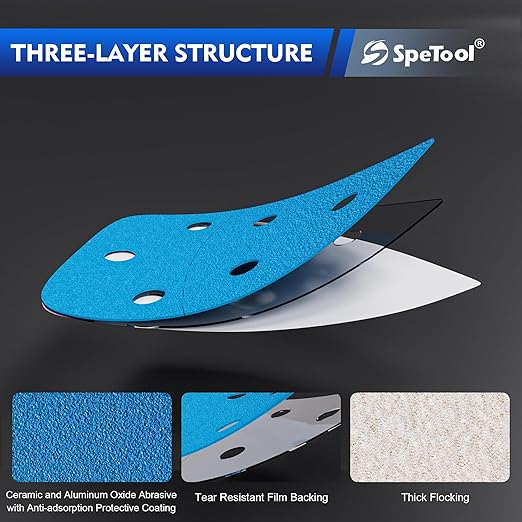 SpeTool Mouse Shape Sandpaper for Ryobi Detail Sander, 60PCS Ceramic Aluminum Oxide Sanding Discs Assortment 80 120 180 240 320 400 Grit - 6 Hole Hook and Loop Palm Sander Sanding Pads