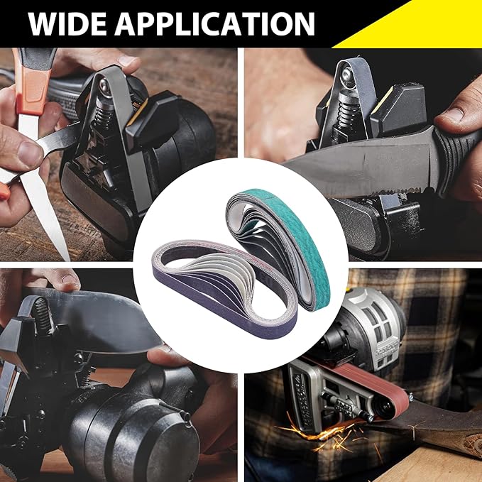 20 Pack 1/2" x 12" Replacement Sharpening Sanding Belts for Official Work Sharp Knife & Tool Sharpener (WSKTS & WSKTS-KT/Mk.1 & Mk.2) - 80/240/1000/5000 Grit,1/2x12 Inch Knife Sharpener Belts
