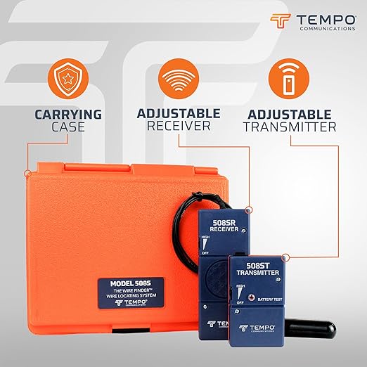 TEMPO 508S-G Irrigation Cable Locator & Wire Finder, Precise Wire Locator, Trace or Locate Dead or Energized Wires Underground, in Walls, Under Floors (Professional Grade)