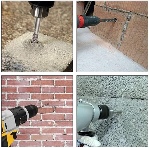 4-Pack SDS Plus 3/4 inch x 8 inch Rotary Hammer Drill Bits, Carbide Tipped for Brick, Stone and Concrete (3/4'' x 8'')