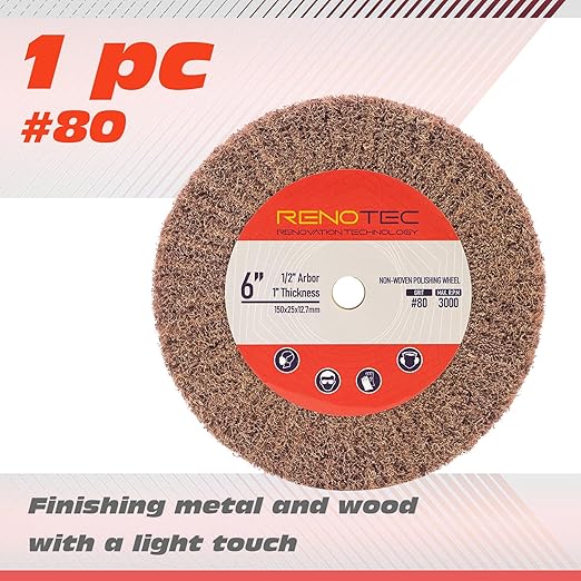 6x1x1 Inch Cotton Polishing Wheel, 150×25×12mm, 70 Plies