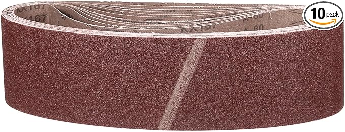 4 x 36 Inch Sanding Belt, 10 Pcs 80 Grit Knife Sharpener Belts Work Sharpening for Belt Sander Knife Carving Tool Metal Working