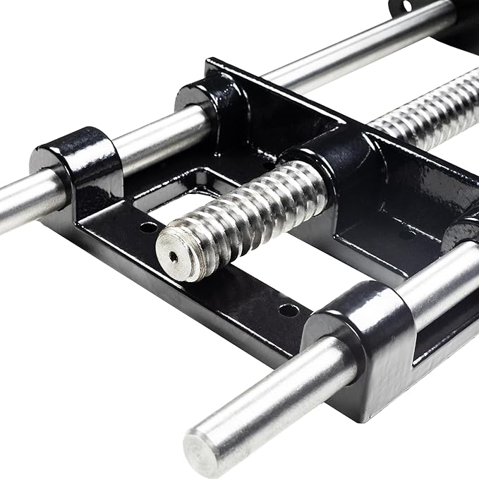 HFS(R) 9 Inch Woodworking Bench Vise, Heavy Duty Front Screw Vise for Workbench Chrome plating Leg Vise Hardware Woodworking with Mounting Screws