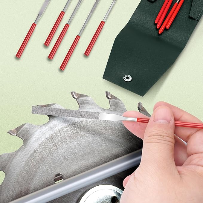 10pcs Mini Diamond Needle Files,Packed in Synthetic Leather Case,for high Precision Sanding Work on Wood,Plastic,Metal and Jewelry Carving