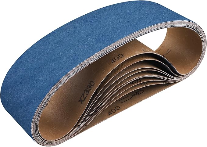 10-Piece 4 x 36 Inch 400 Grit Zirconia Sanding Belts, Heavy Duty Long-lasting Sanding Bands for Belt Sander, Rust Paint Removal, Wood Metal Grinding and Finishing