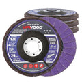 5-Pack 4.5" x 7/8" Ceramic Flap Disc, 120 Grit, Bevel Type #29, Premium Industrial Grade, High-Performance Angle Grinder Grinding Wheel for Edge Grinding - Purple