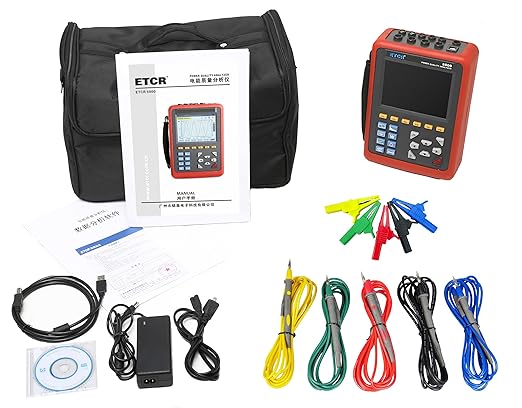ETCR5000 3 Phase Power Quality Analyzer Three Phase Multi-Functional Power Quality Logger with ETCR068B Ф68mm Current Clamp Sensor Range 1.0A-1000A