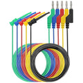 Sumnacon Multimeter Test Lead Set - 5Pcs Stackable Banana Plug to Test Hook Wire Cable Kit with Protective, Flexible Wire Leads for Electrical Testing 500V/5A 9.8Ft/3M
