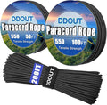 Paracord Nylon Rope with 7-Strand Core, 10 Colors and 50/100/200 ft, Type III Parachute Cord 4mm for Camping, Survival, Hiking, DIY, Crafting, Outdoor Utility Rope Black 50ft