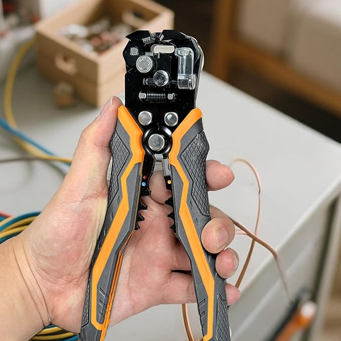 Automatic Wire Stripper, 3 in 1 Stripper/Cutter/Crimping Heavy Duty Multi-function Wire Strippers Tool for 8-18 AWG Electrical Wire, Comes with Replaceable Stainless Steel Blades & Springs, 8 Inch