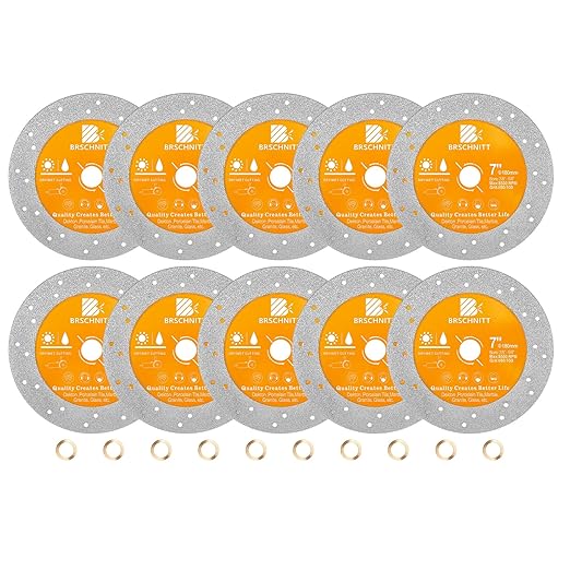 Rock Slab Grinding Disc - 7 inch Glass Cutter Disc 10pcs, Granite Cutting Disc, Diamond Grinder Wheel for Rock Slab, Stone, Tile, Marble, Granite, Glass Diamond Cutting Discs
