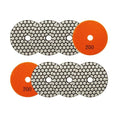 Dry Diamond Polishing Pads 4"/100mm - 8pcs Grit 200 Polish Pad Kit for Granite Marble Artificial Stone Quartz for Angle Grinder SANLEETEK