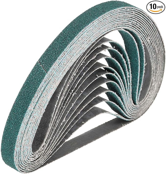 HARFINGTON 3/4 x 20.5 Inch Sanding Belts, 10 Pcs 80 Grit Zirconia Abrasive Belt Sander File Belt for Woodworking, Metal Polishing, Knife Sharpener