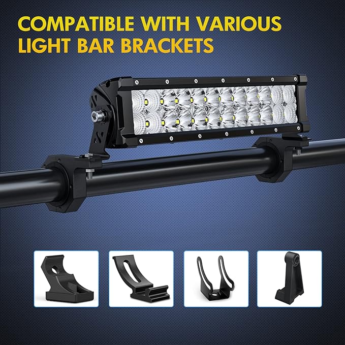 Nilight 4PCS Roll Bar Clamps Mounting Brackets LED Light Mount Clamp Tube Lights Mounts Fit on 2.135" 2.25" 2.375" 2.5" Bull Bars Roof Racks Rolls Cages for ATV UTV Truck