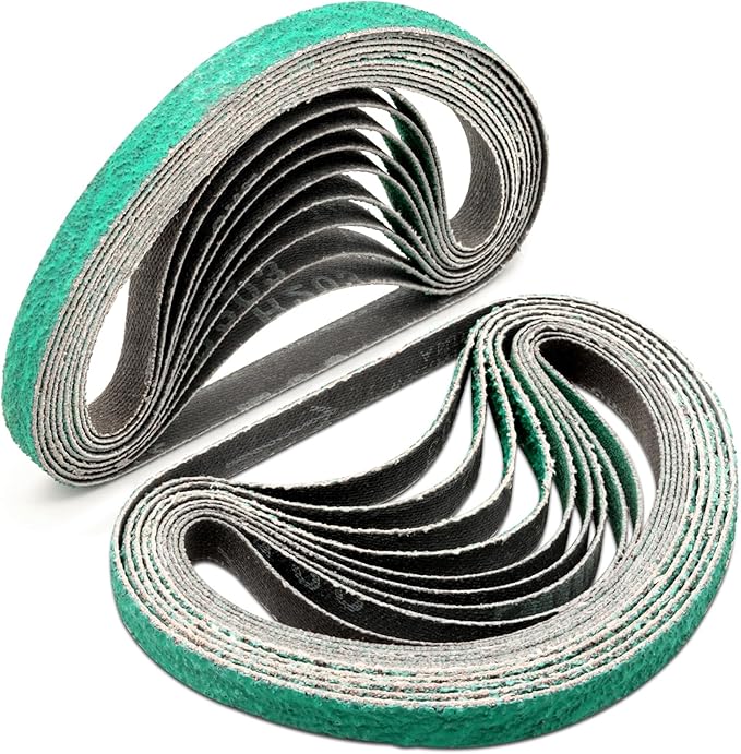 3/8" x 13" Zirconia Sanding Belts for Air Belt Sander, 3/8 x 13 Inch Sanding Belts 40 Grit for Belt Sander, Woodworking, Metal Polishing, Derusting, 20-Pack