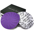 6-Inch 220 Grit Ceramic Multi-Hole Hook & Loop Sanding Discs - Advanced Grain for Fast Cutting & Long Life - Film-Backed Universal Fit Sandpaper for 6-in Sanders - 50 Pack Box