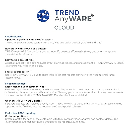 TREND Networks | R157003 | SignalTEK 10G Pro | Touchscreen 10G Ethernet Troubleshooter & Bandwidth Tester Kit | with Fiber & Network Testing, WiFi Connectivity & Built-in PDF Reporting