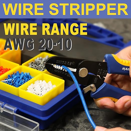 haisstronica Ferrule Crimping Tool Kit AWG 23-7 Wire Ferrules Crimper with 2500pcs Wire End Terminals AWG 22-7 and Wire Stripper