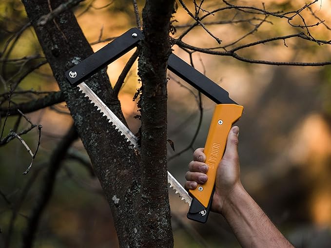 AGAWA - BOREAL15 -> 15 Inch Folding Bow Saw (Black Frame - Yellow Handle - All Purpose Blade)