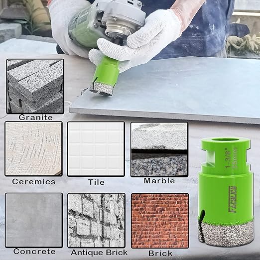 Diamond Core Drill Bit,2pcs Diameter 2-3/16 inch 55mm Thread 5/8-11,Vacuum Brazed Dry Wet Hole Saw for Porcelain Tile,Granite,Marble,Concrete,Masonry,Brick